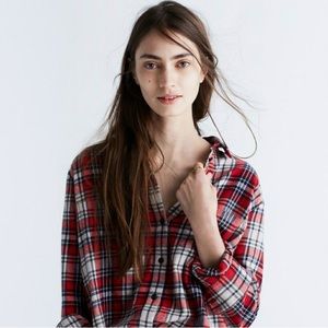 MADEWELL. Plaid Flannel Ex-BF Shirt.